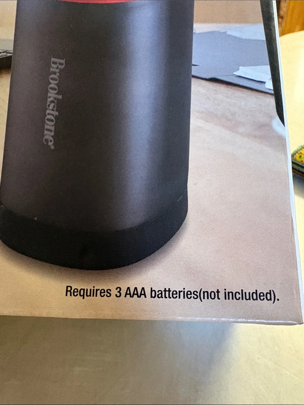 Brookstone Black Travel Mug with Red Accent - Self Stirring